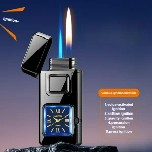 Briquet électrique + Véritable montre allumage à double feu