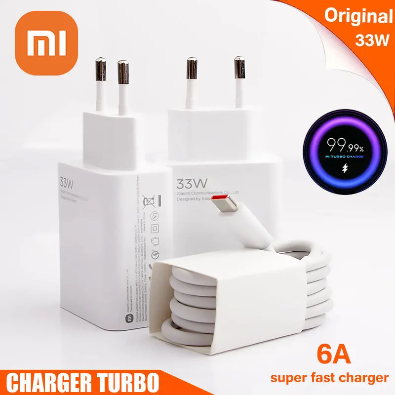 Xiaomi-Chargeur turbo rapide d'origine, câble SnapType C, 33W, Mi 10T