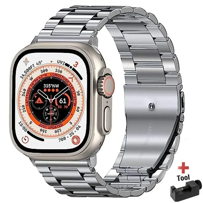 Bracelet en acier inoxydable de montre Apple 44mm/45mm 38-42-40-41mm – Image 2