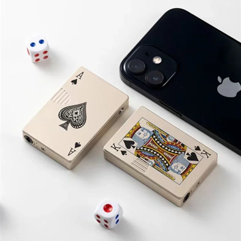 Briquet à gaz Butane de Poker créatif, allumage latéral droit à flamme bleue – Image 6