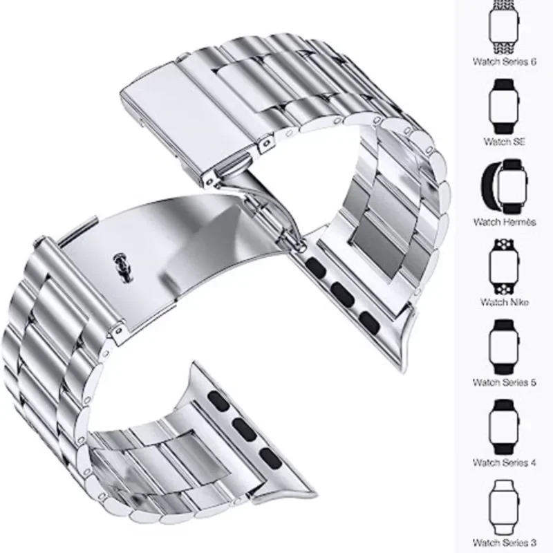 Bracelet en acier inoxydable de montre Apple 44mm/45mm 38-42-40-41mm – Image 3