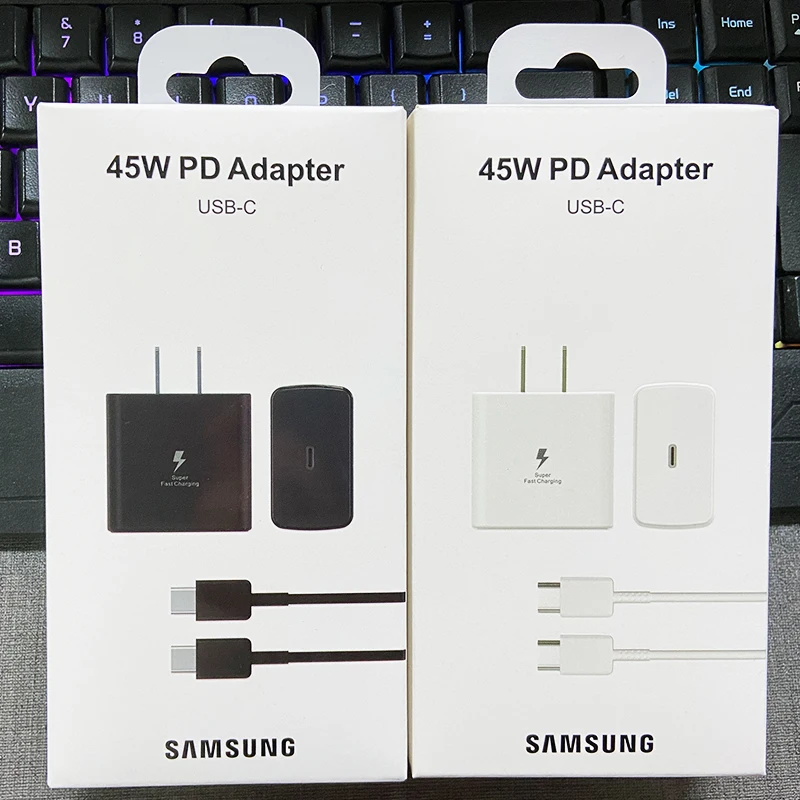 Samsung PD 45W chargeur Super rapide 5A Type C câble adaptateur de prise
