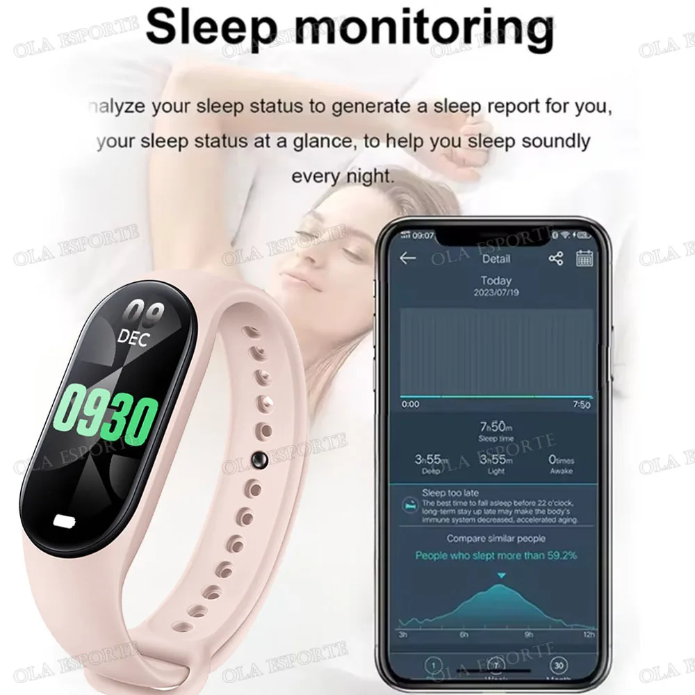 Montre intelligente de surveillance de sommeil & de fréquence cardiaque sport IP68 – Image 4