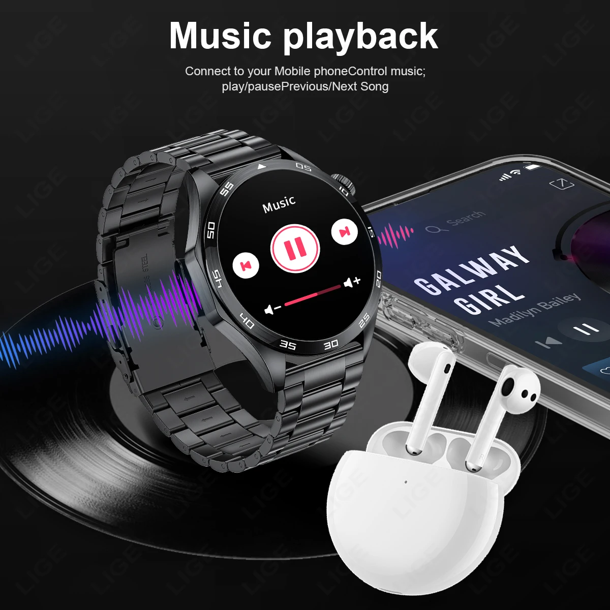 Hommes montre intelligente Bluetooth Sport Fitness – Image 6