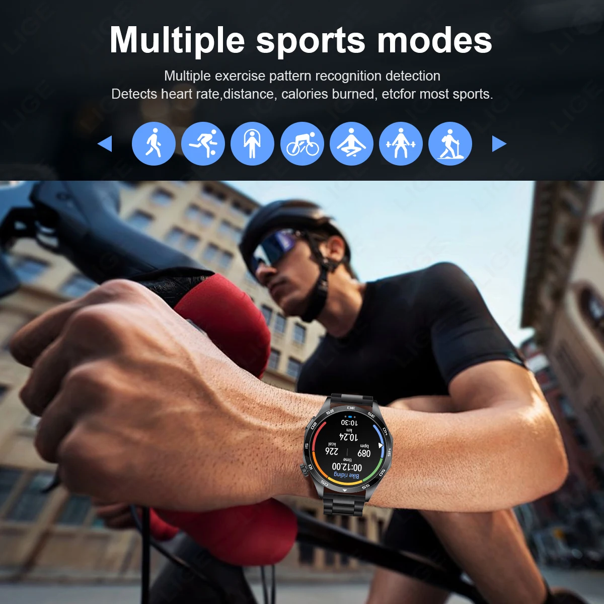 Hommes montre intelligente Bluetooth Sport Fitness – Image 5
