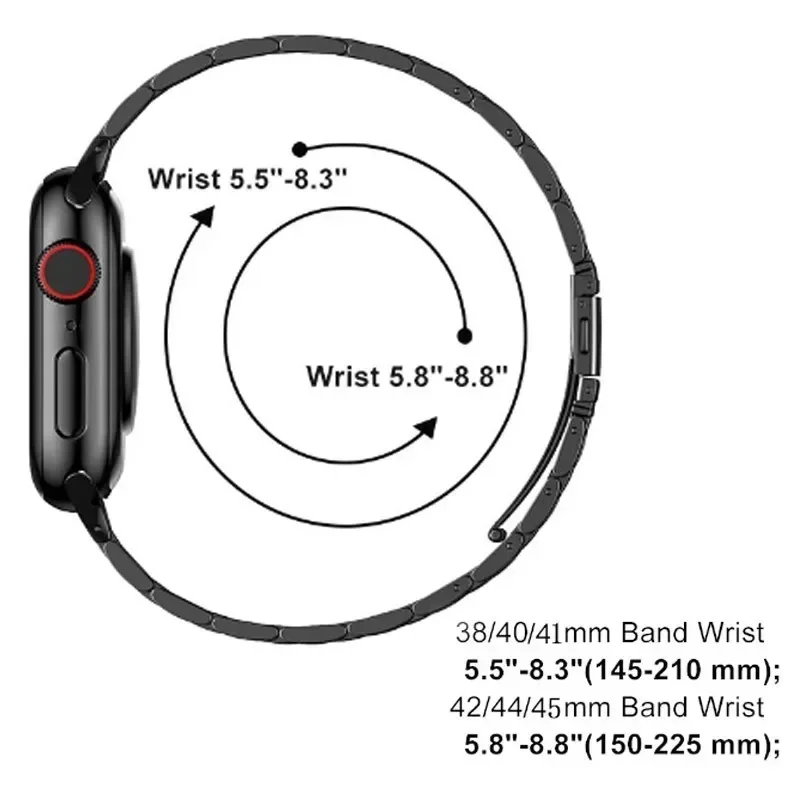Bracelet en acier inoxydable de montre Apple 44mm/45mm 38-42-40-41mm – Image 5